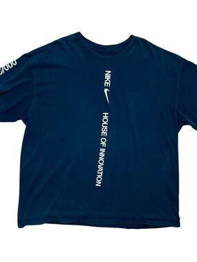 Nike House of Innovation NYC/000 Loose Fit Black Streetwear T-Shirt, Men's 2XL